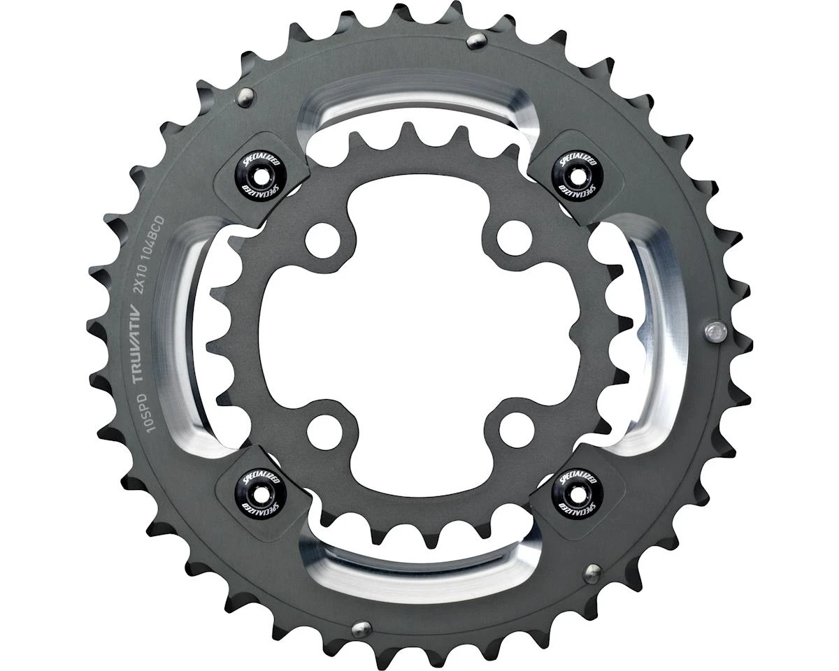 Specialized SRAM 10 Speed Mountain Chainrings (Grey) (2 X 10 Speed) (Inner & Outer) (38/24T) (104mm/64mm BCD)